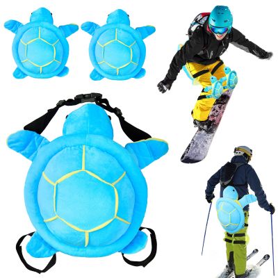 3pcs Turtle Butt Pads for Snowboarding Ski Protective Gear Set Cute Turtle 3D Hip Protectors for Skating Tortoise Cushion Padded Turtle Knee Pad for Kids Adults Skiing Roller Protection (Blue)