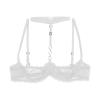 YiZYiF Women's Sexy 1/4 Cup Lace Bra Balconette Mesh See Through Bralette Underwired Plunge Bras White X-Large view 4