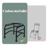 HEBEHO Heavy Duty Camping Toilet, Steel Outdoor Toilet, Portable Toilet, U Toilets with Open Front, Supports 440lbs view 4