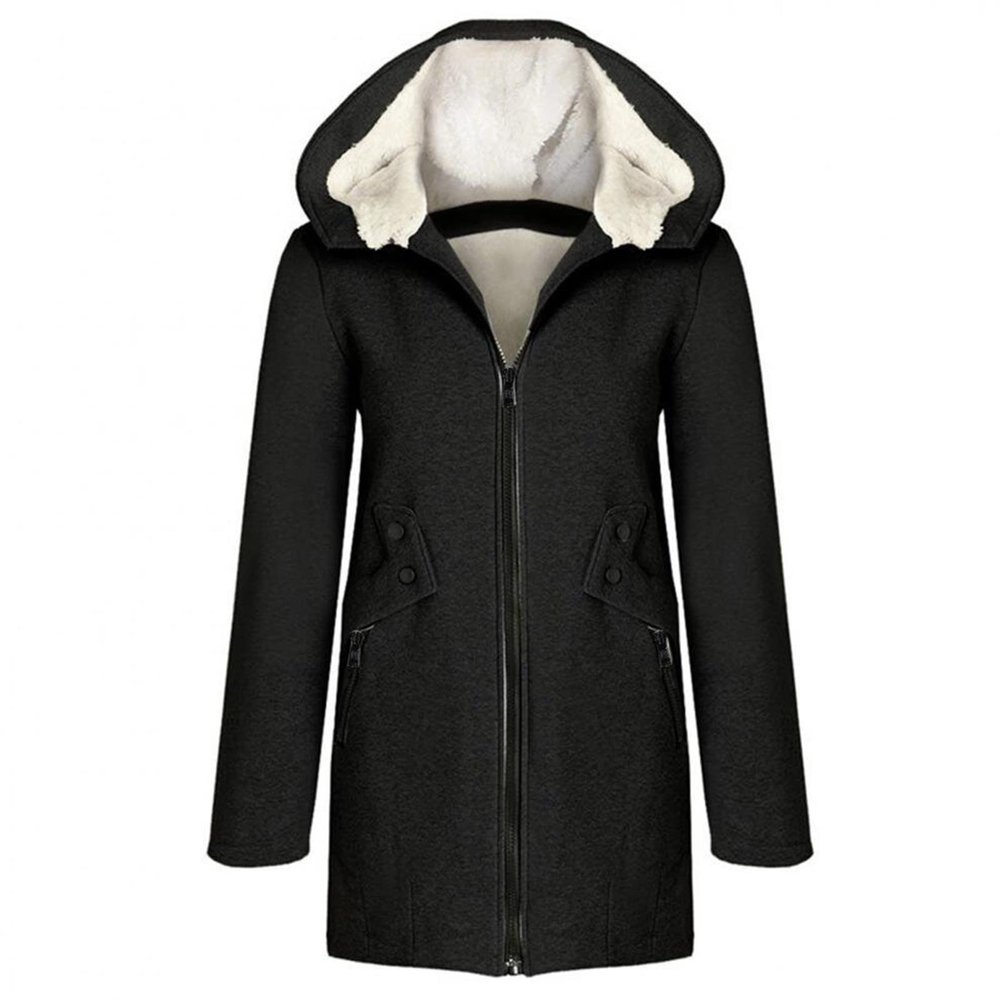 XUNRYAN Teen Girls Sherpa Fleece Hoodie Jackets Faux- Fur Coats Winter Warm Fuzzy Lightweight Slim Overcoats for Petite Women