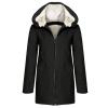 XUNRYAN Teen Girls Sherpa Fleece Hoodie Jackets Faux- Fur Coats Winter Warm Fuzzy Lightweight Slim Overcoats for Petite Women view 1