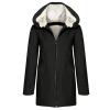 XUNRYAN Teen Girls Sherpa Fleece Hoodie Jackets Faux- Fur Coats Winter Warm Fuzzy Lightweight Slim Overcoats for Petite Women view 3
