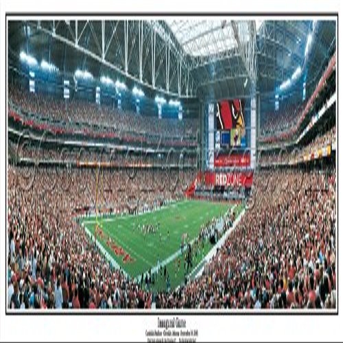SportPicturesOnline Compatible with Everlasting Images Cardinals Inaugural Game at the University of Phoenix Stadium in Glendale AZ 13.5x39 Panoramic Poster with Black Metal Frame 1031