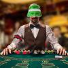 Hicarer 3 Pcs Casino Dealer Costume Set Includes Green Visors Hat Bowtie Armband Plastic Poker Hats Casino Dealer Costume Elastic Band Accessory Set for Las Vegas Birthday Game Nights view 2