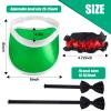 Hicarer 3 Pcs Casino Dealer Costume Set Includes Green Visors Hat Bowtie Armband Plastic Poker Hats Casino Dealer Costume Elastic Band Accessory Set for Las Vegas Birthday Game Nights view 3