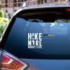 Hike More Worry Less Hiker Love Hiking Camping Boot Footprint Sticker Decal Vinyl - White 5 Inches - No Background Die Cut for Car Boat Laptop view 2