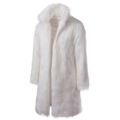 XUNRYAN Men's Faux Fur Coat Jacket Winter Warm Thicker Fur Coat Outwear Long Parka Overcoat Hippie Outfits Christmas Gifts