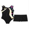 Hansber Kids Girls Sleeveless Leotards Gymnastics with Shorts Ballet Dance Biketard 2 Piece Dance Outfits Yellow 5-6 view 3