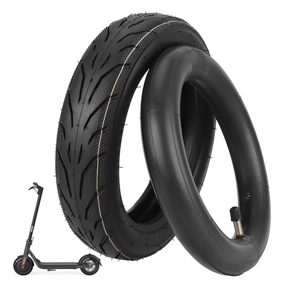 10x2.125 Tire with Inner Tube 10 inch for Segway Ninebot F20 F25 F30 F40 F Series Heavy Duty Replacement Wheels Parts Inner Tube Tire for Electric Scooter Accessories (Black)