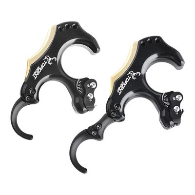 ZSHJGJR Compound Bow Release Thumb Tension Bow Release 3 and 4 Grip Adjustable Archery Bow Release Aids Hand Held Bow Release for Compound Bow Hunting Shooting Accessories (Black)
