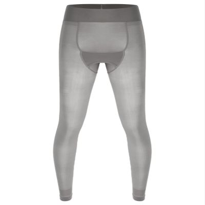 Jugaoge Men's Oily Glossy See Through Long Pants Slim Stretchy Leggings Tights Sissy Crossdresser Grey One Size