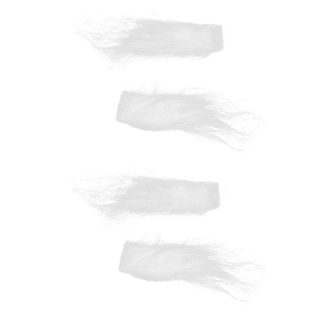 SEWACC Beard Costume Santa Eyebrows 2 Pairs Self-Adhesive Fake Eyebrows White Plush Christmas Costume Accessory Adults Xmas Party Masquerade Supplies