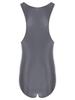 Jugaoge Mens Oily Glossy One Piece Bodysuit Swimming Suits Sleeveless Sports Swimwear Yoga Jumpsuit Dark Grey Medium view 4