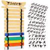 Winartton 12 Belts Bamboo Karate Belt Display Rack, Taekwondo Belt Display Rack Personalized with Stickers, Martial Arts Belt Display, No Assembly Required, Belt Holder for Adult view 1