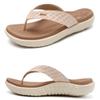 KuaiLu Flip Flops for Women Ladies Yoga Mat Comfortable Sport Walking Thong Sandal With Plantar Fasciitis Arch Support Slip-on Slides Indoor Outdoor For Summer Size 8 Beige White view 1