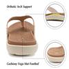 KuaiLu Flip Flops for Women Ladies Yoga Mat Comfortable Sport Walking Thong Sandal With Plantar Fasciitis Arch Support Slip-on Slides Indoor Outdoor For Summer Size 8 Beige White view 3