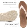 KuaiLu Flip Flops for Women Ladies Yoga Mat Comfortable Sport Walking Thong Sandal With Plantar Fasciitis Arch Support Slip-on Slides Indoor Outdoor For Summer Size 8 Beige White view 4