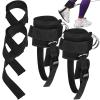 4pcs Ankle and Wrist Straps: 2pcs Adjustable Ankle Cuffs for Cable Machine and 2pcs 21.5'' Lifting Straps for Weightlifting Gym Workout Strength Training Bodybuilding view 1