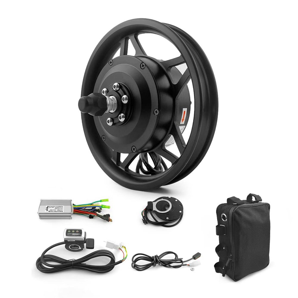 12 Inch Hub Motor Bike Conversion Kit with Thumb Throttle and Pedal Assist Sensor for Scooter Bicycle Front Wheel (36V 250W)