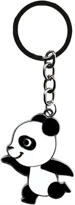 CFLNYC Panda Charm Keychain, Cute Cartoon Key Ring Pendant Panda Lovers Jewelry for Friends Girls Christmas Birthday Gift (Color : Black Running, Size : 4.3")