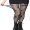 Coosalola Women's Skull fishnet tights, Fishnet Stockings Patterned Tights, Thigh-High Black Socks, Lace Leggings Pantyhose, Halloween tights view 4
