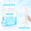 Zubebe 20 Pcs x 1.3 Gallon Collapsible Water Emergency Container Bag 26 Gallon Freezable BPA Free Food Grade Clear Plastic Storage Foldable Bottle for Camping Riding view 2
