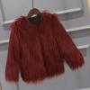 COTECRAM Women's Luxury Winter Warm Fluffy Faux Fur Plus Size Parka Jacket - Open Front Long Sleeve Cardigan Coats - Casual Elegant Evening Wedding Guest Coats (J Wine, Small) view 3