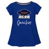 UC Santa Barbara Gauchos UCSB Short Sleeve Blue Top with School Logo and Name - Soft & Comfy Loose Bottom Scoop Neck Swing Style T Shirt (Infant, Youth & Girls) view 1