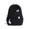 Fuvtory Kawaii Cute Cat Fuzzy Backpack Rucksack Daypack School Teen Girls Children Women (Smile face black) view 1