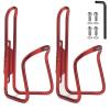 USHAKE Water Bottle Cages for MTB Bikes - Lightweight Aluminum Alloy Holder Brackets - Easy to Install with Drilled Holes - 2 Pack Red view 1