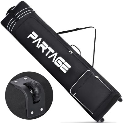 Partage Snowboard Bag with Wheels, Snowboard Bag for Air Travel, Adjustable Length Up to 170 cm, 600D Water Resistant Oxford -Black (67 IN)
