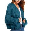 COTECRAM Jackets for Women Luxury Winter Warm Fluffy Faux Fur Plus Size Coat Jacket Open Front Long Sleeve Cardigan Coats Casual Elegant Evening Parka Wedding Coats(J Blue,Large) view 1
