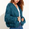 COTECRAM Jackets for Women Luxury Winter Warm Fluffy Faux Fur Plus Size Coat Jacket Open Front Long Sleeve Cardigan Coats Casual Elegant Evening Parka Wedding Coats(J Blue,Large) view 3