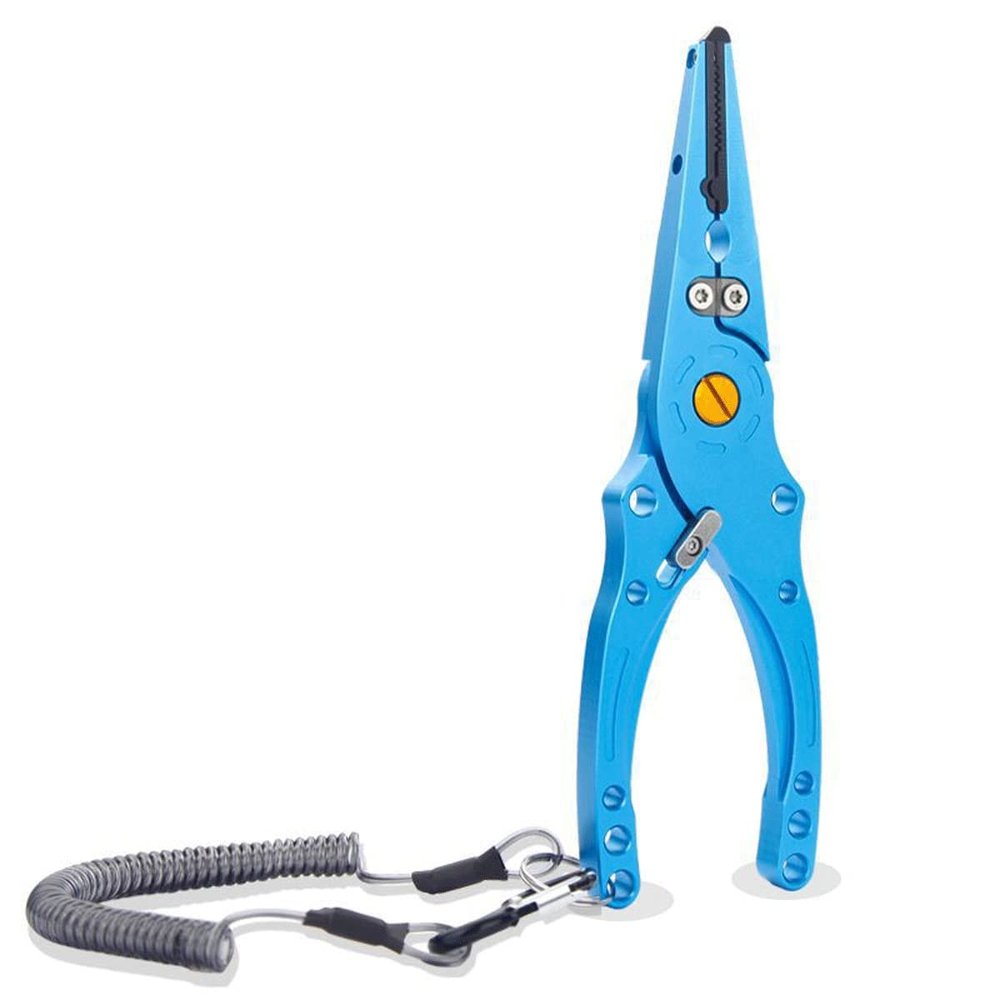LUYILA Fishing Pliers, Saltwater Resistant Fishing Tools, Fishing Pliers Hook Remover Split Ring for Outdoor Fishing (Color : Blue)