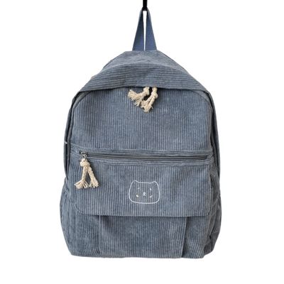 Fuvtory Kawaii Cute Cat Fuzzy Backpack Rucksack Daypack School Teen Girls Children Women (Cat face blue)