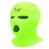 Reindeer Christmas Ski Mask Embroidered 3-Hole Mask Winter Ugly Xmas Balaclava (Neon) view 1