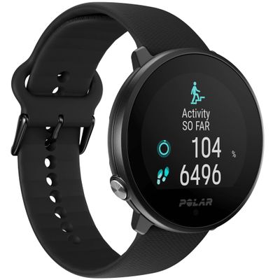 POLAR Unite Water Resistant Health Tracker GPS Smartwatch with Fitness Monitoring Tools;, S-L, for Men or Women, Black-Black