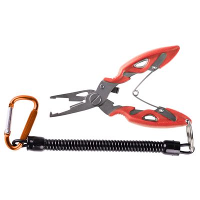 LUYILA Fishing Pliers, Fishing Hook Remover, Braided Fishing Line Cutting and Split Ring with Coiled Lanyard, for Fishermen (Color : Orange)