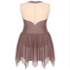 TiaoBug Womens Sleeveless Shiny Rhinestone Figure Ice Skating Dress Ballerina Dancewear Costume Brown Large view 4