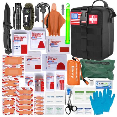 [New Upgrade] First Aid Kit, Survival Gear Outdoor Tactical Gear Set First Aid Kits Military Grade Molle System for Camper Travel Hunting Hiking and Adventures