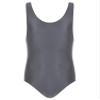 dPois Men's Glossy Oil Tank Tops Slim Fit Wrestling Singlets Bodysuit Leotard Tights Thongs Dark Grey X-Large view 3