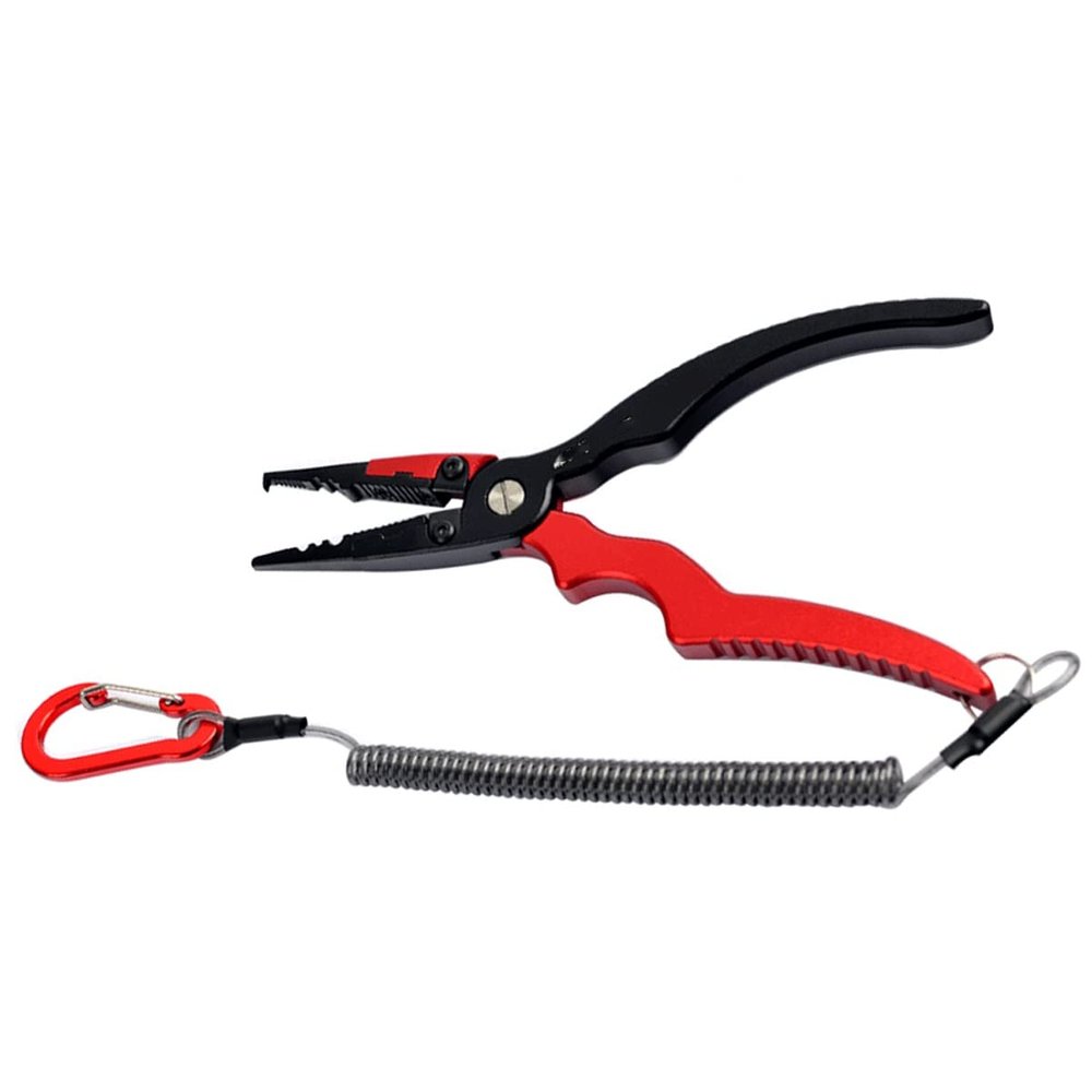 LUYILA Fishing Pliers,Saltwater Resistant Fishing Tools, Aluminum Fishing Pliers with Sheath & Lanyard, Fish Hook Remover for Fishermen Outdoor Fishing (Color : Red)