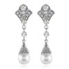 1920s Vintage Flapper Pearl Earrings Art Deco Earrings Roaring 20s Flapper Jewelry Wedding Dangle Earrings Women Gift view 1