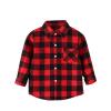 Boys Fall Shirt Plaid Flannel Long Sleeve T-Shirt Kids Toddler Long Sleeve Flannel Shirts 1-8 Years (Red, 4-5 Years) view 1