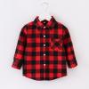 Boys Fall Shirt Plaid Flannel Long Sleeve T-Shirt Kids Toddler Long Sleeve Flannel Shirts 1-8 Years (Red, 4-5 Years) view 2
