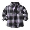 Boys Fall Shirt Flannel Long Sleeve Button Down Shirt Jacket Girl Boy Clothes 1-7 Years (Purple, 3-6 Months) view 1