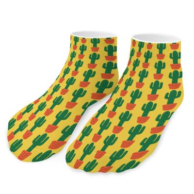 Cactus Ankle Socks Low Cut Non-Slip Socks No Show Sport Tab Socks for Men Women