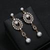 1920s Vintage Flapper Pearl Earrings Art Deco Earrings Roaring 20s Flapper Jewelry Wedding Dangle Earrings Women Gift view 2