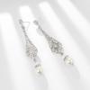 1920s Vintage Flapper Pearl Earrings Art Deco Earrings Roaring 20s Flapper Jewelry Wedding Dangle Earrings Women Gift view 2