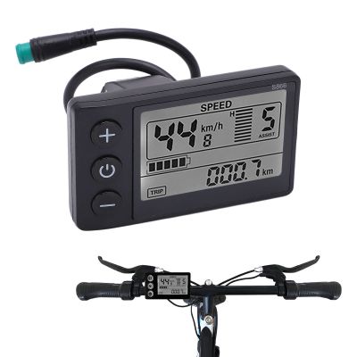 Electric LCD Display, Electric S866 LCD Display Meter 24V 36V 48V Control Panel with Plug Conversion Kit for Electric Scooter 22.2mm/0.9in Handlebars